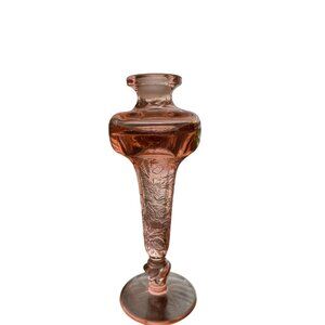 Vintage Tiffin Flower Garden w/ Butterflies Pink Glass Perfume Bottle ONLY